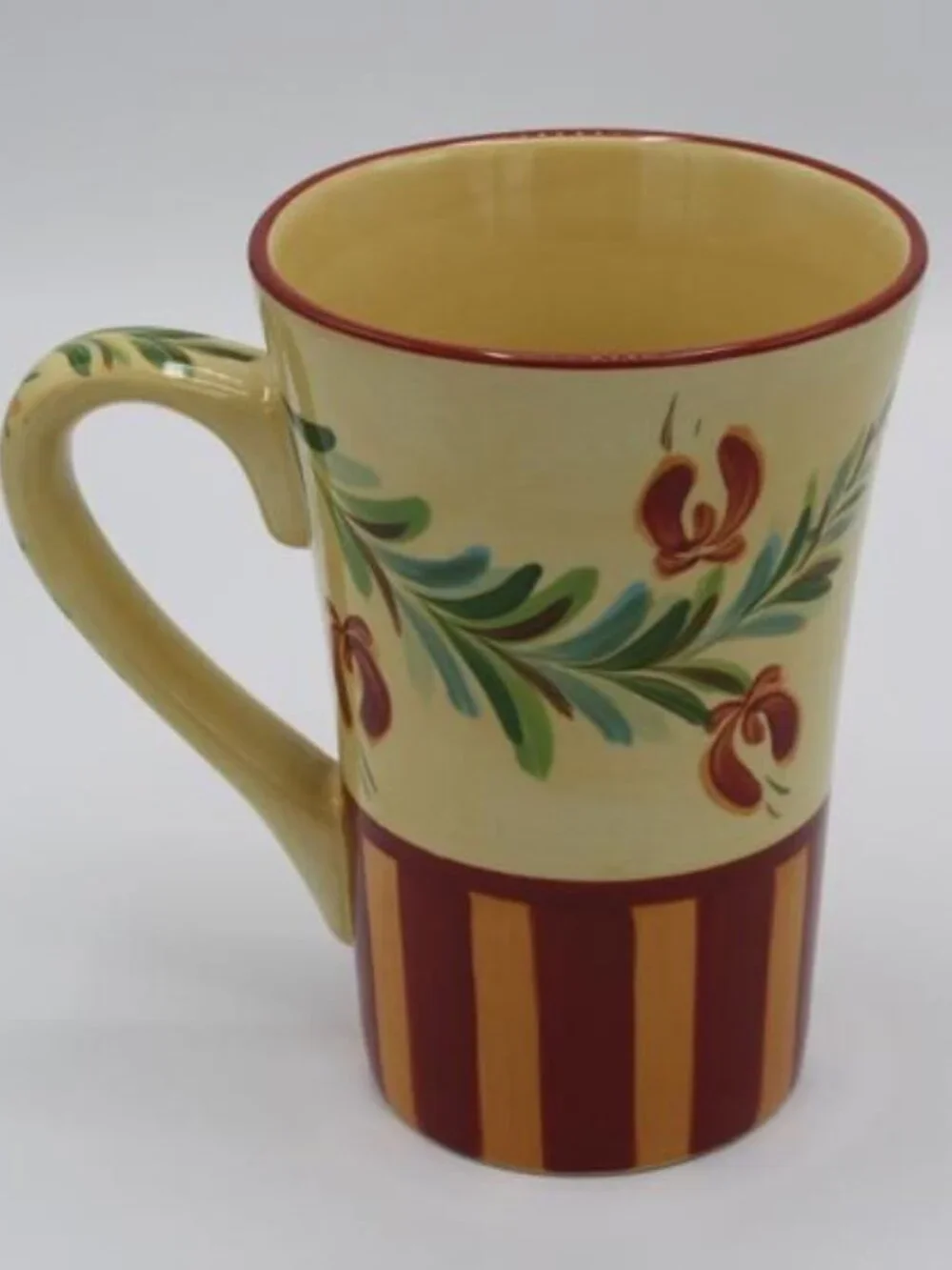 GAIL PITTMAN Coffee MUG SIENNA Red Orange Flower SL Home Latte